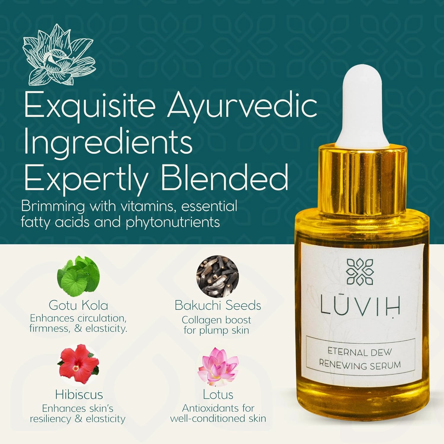 LUVIH Eternal Dew Renewing Face Serum for Women & Men - Plumping & Nourishing Serums for Skin Care - Hydrating Face Serum for Mature Skin - Wrinkles & Shields Skin’s Barrier - 30 mL