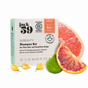 Luxury Shampoo Bar for Fine Hair and Sensitive Skin, Bar Shampoo with Bergamot and Grapefruit, Natural Shampoo, Vegan Organic Shampoo Bars for Hair, pH Balanced Solid Shampoo, Serenity, 3 oz
