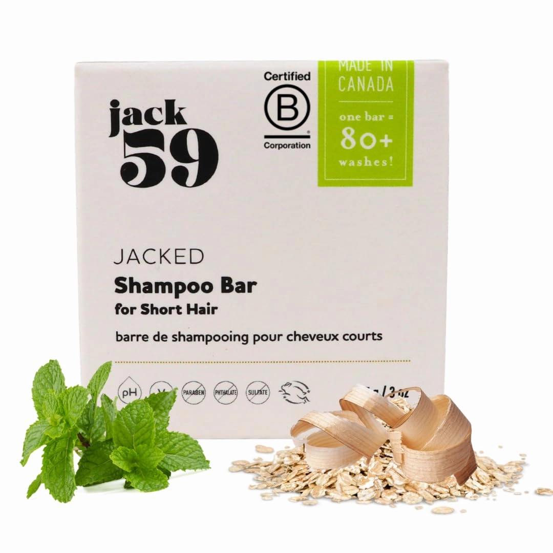 Luxury Shampoo Bar for Short Hair – Jacked 3-in1 Shampoo | Body and Shave Bar | Vegan | pH Balanced | Cruelty Free | Sulphate-Free |No Parabens | Colour Safe | 80  Washes | 3 oz