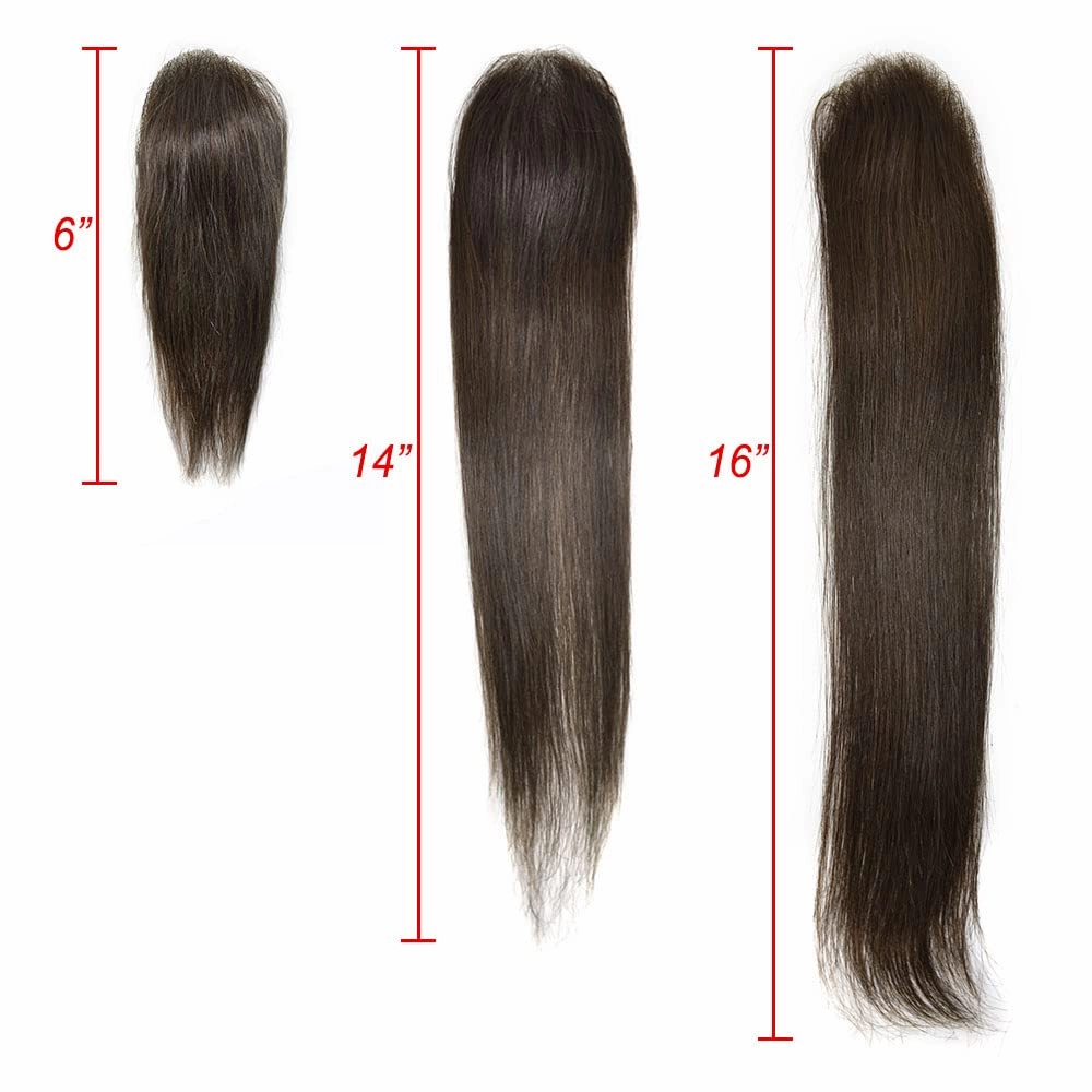 Lyrical Hair Bald Spot Hair Patch Toupee for Women Men Full Skin Base Human Hair Patch for Bald Spot Non-Surgical V-Looped Hair Replacement 6x8cm #3 Dark Brown-100% density
