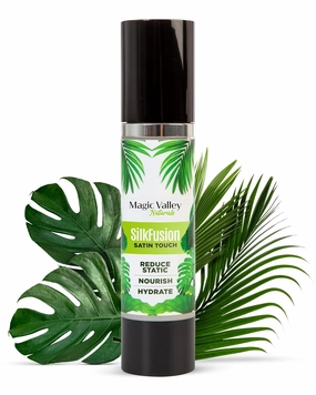 Magic Valley Naturals Silk Fusion Satin Touch Leave In Conditioner - Plant Based Hair Softener for Wavy, Straight & Curly Hairs, Nourish & Reduce Static, Leave In Hair Conditioner for Women, 1.7 fl Oz