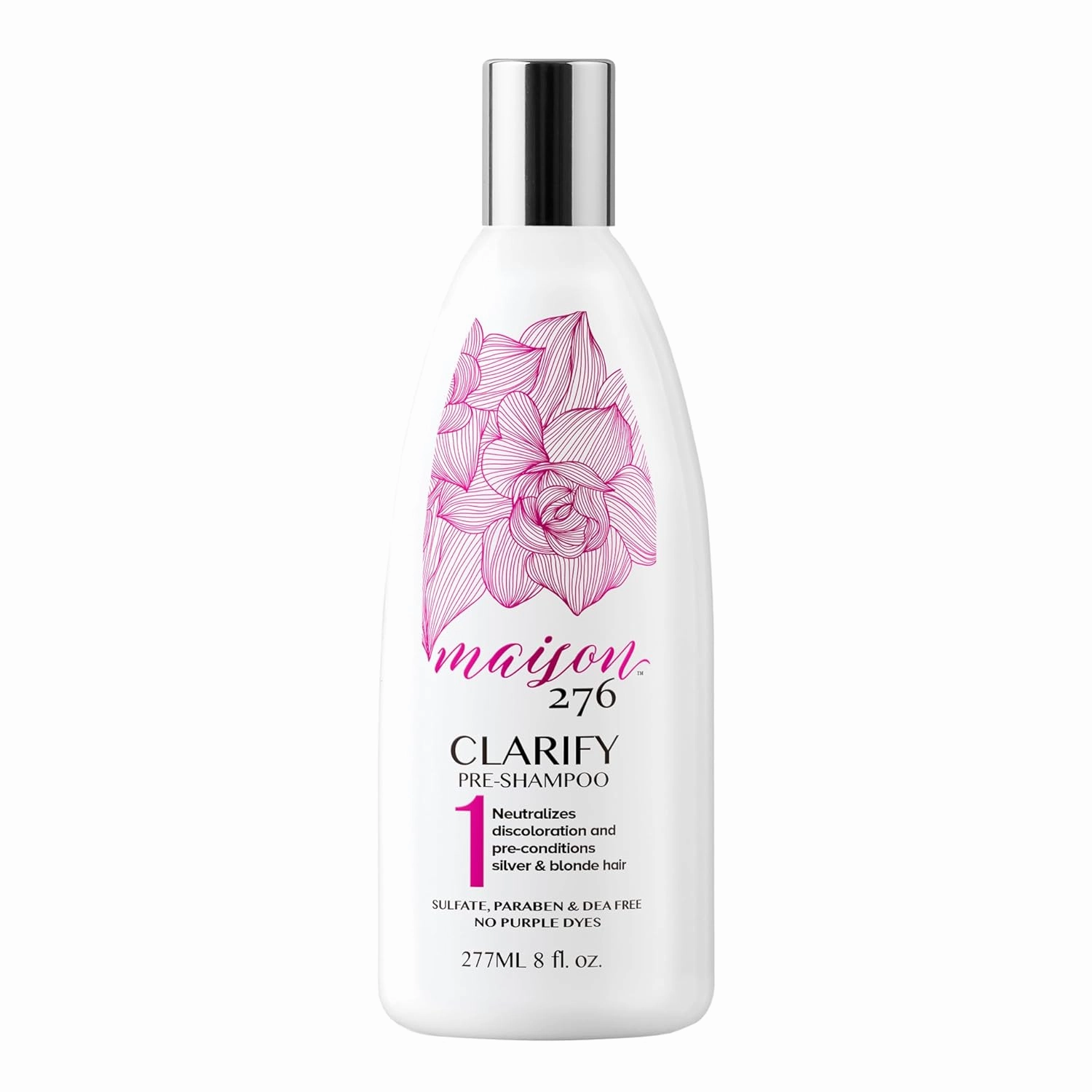 Maison 276 CLARIFY Pre-Shampoo for Silver, Gray & Blonde Hair, Tone-Correcting Pre-Shampoo, NOT a Purple Shampoo, Neutralizes Brassiness, Hair Pre-Conditioner, Sulfate-Free, 1, 8oz Bottle