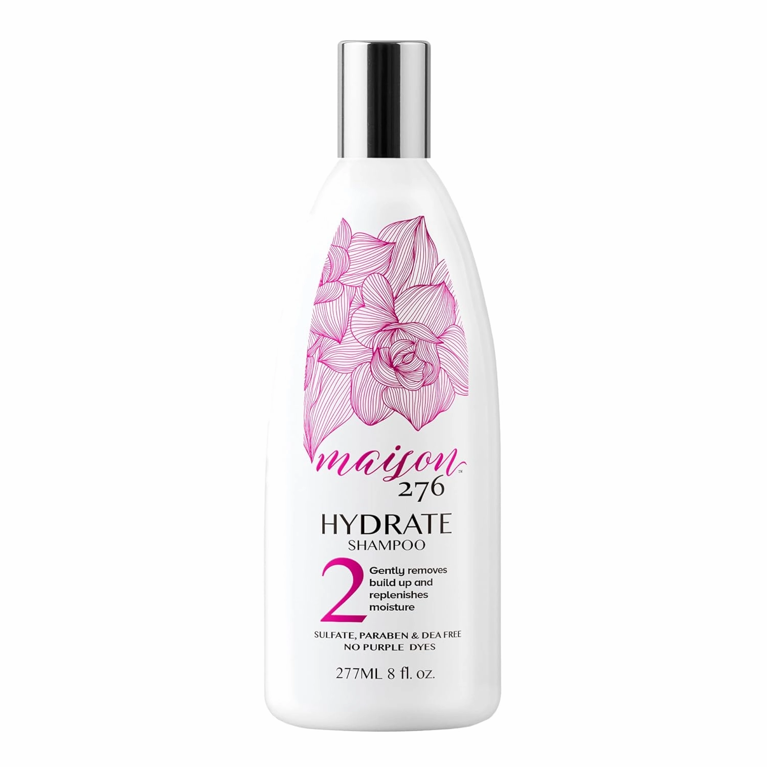 Maison 276 HYDRATE Shampoo for Silver, Gray & Blonde Hair, Tone-Correcting, Neutralizes Brassiness & Replenishes Hair Moisture, Sulfate-Free, 8 oz Bottle