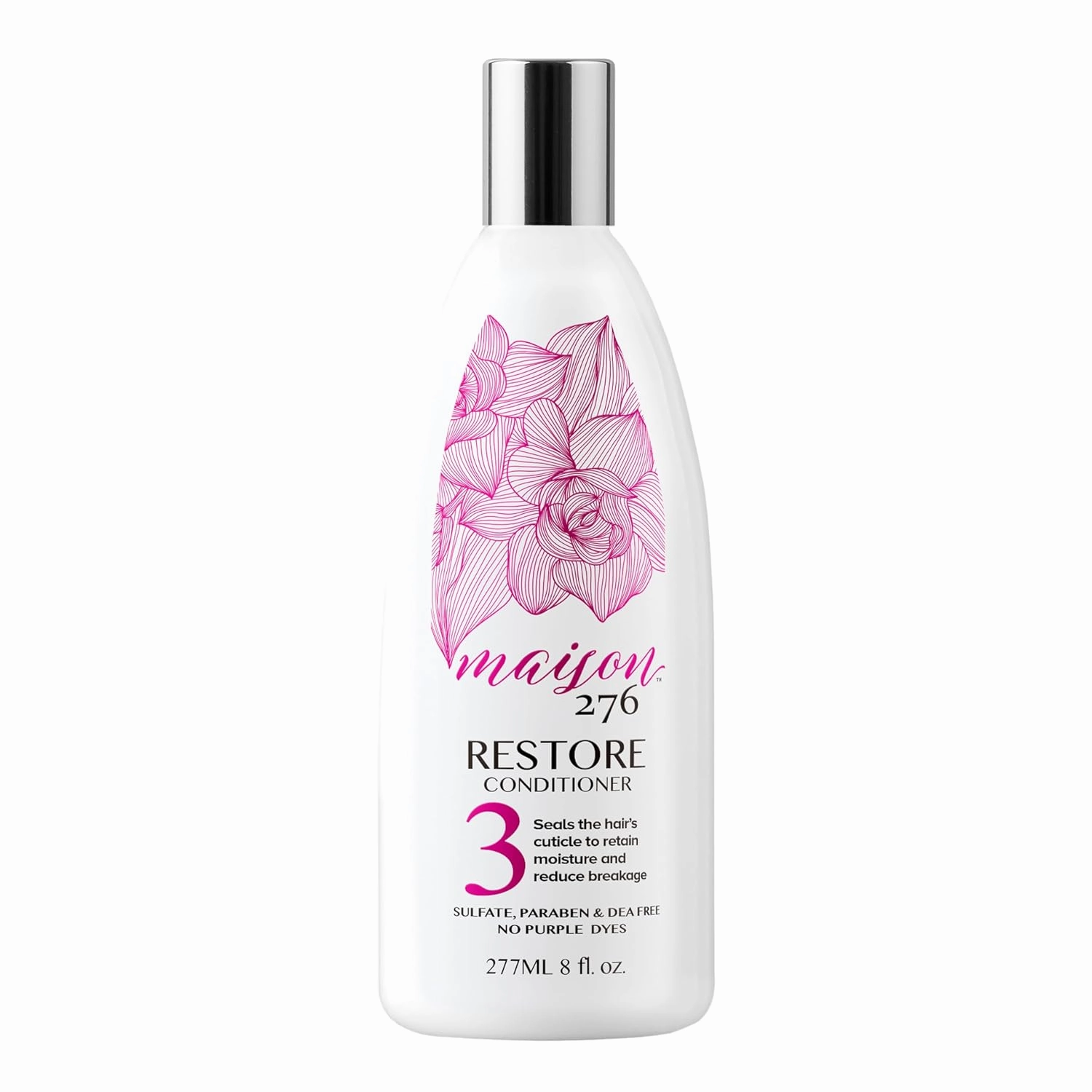 Maison 276 RESTORE Conditioner for Silver, Gray & Blonde Hair, NOT a Purple Conditioner, Normalizes Hair pH, Replenishes Moisture, Reduces Breakage, Provides Shine, Sulfate-Free, 1, 8 oz Bottle