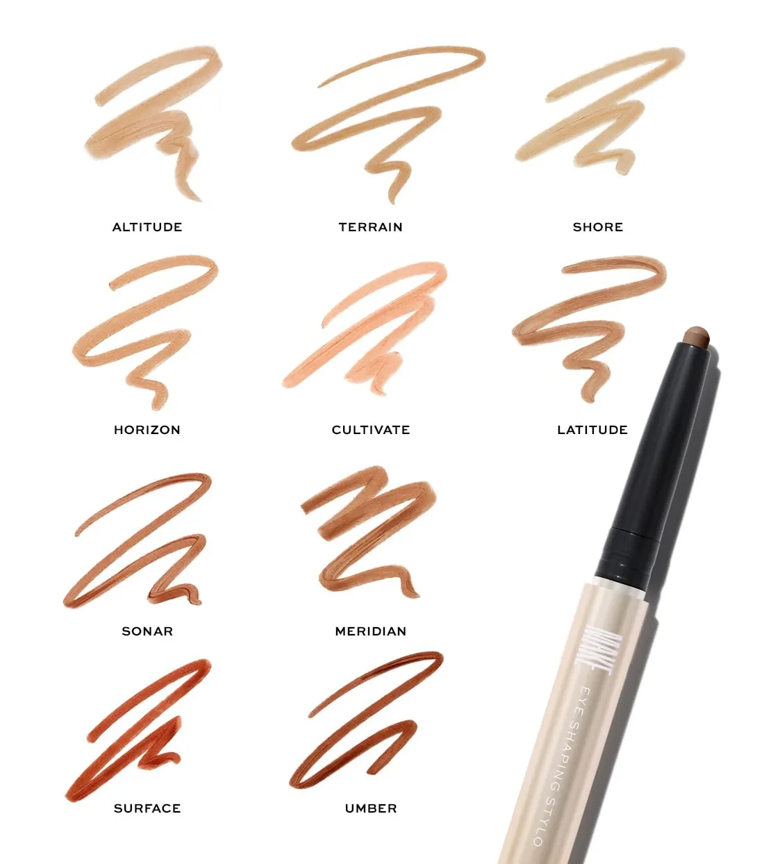 MAKE Beauty Eye Shaping Stylo - Cream Eyeshadow Stick. 4-in-1 Shape, Define, Contour, and Shade Eye Shadow for Versatile Makeup Looks. Long-Lasting Creamy Formula. Shade - Latitude