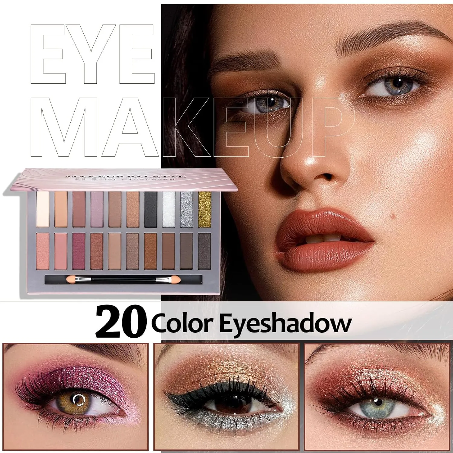 Makeup Kit for Teens for Women Full Kit Includes 20 Colors Eyeshadow Palette Foundation & Face Primer Makeup Sponge Eyebrow Soap Winged Eyeliner Stamp Gift Set