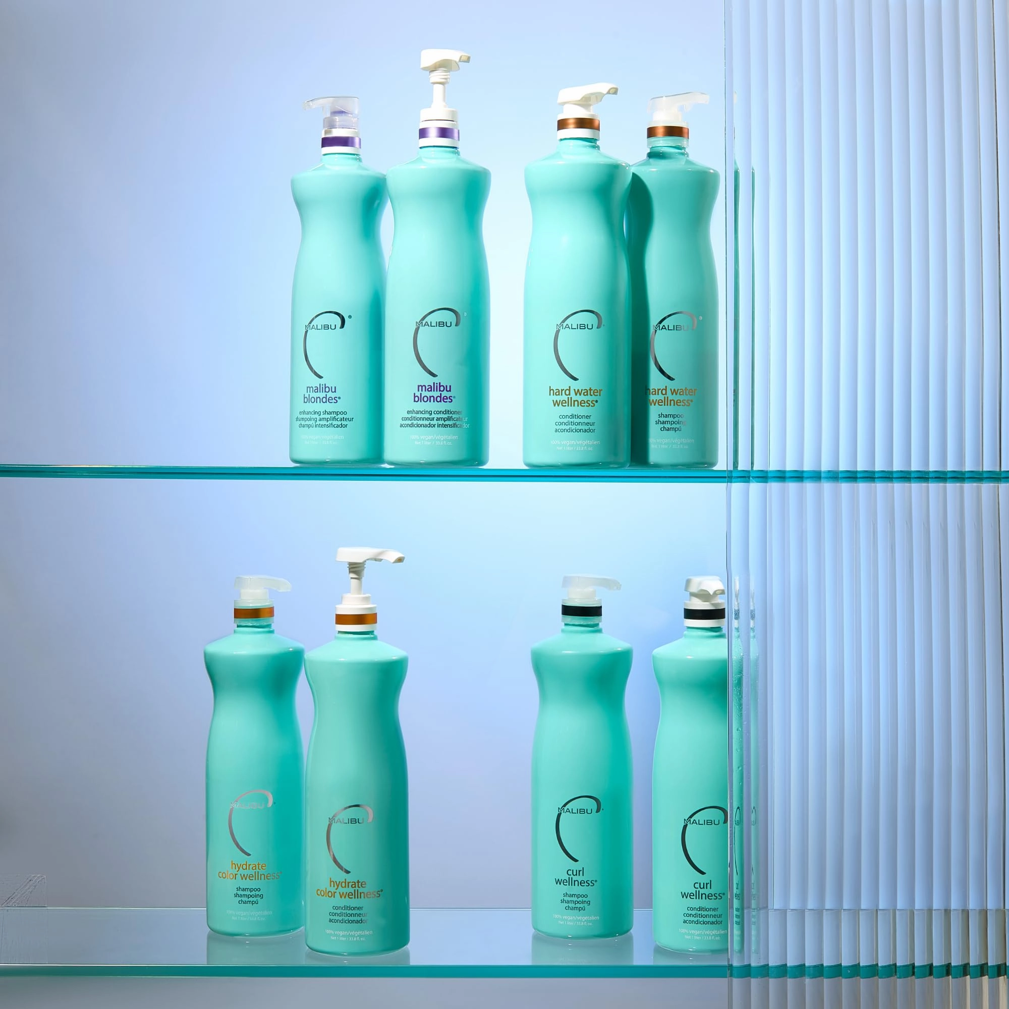Malibu C Hard Water Wellness Shampoo and Conditioner Duo - Hydrating Hair Care for Shine & Manageability - Protects from Waterborne Elements That Cause Dry, Damaged Hair (33.8oz)