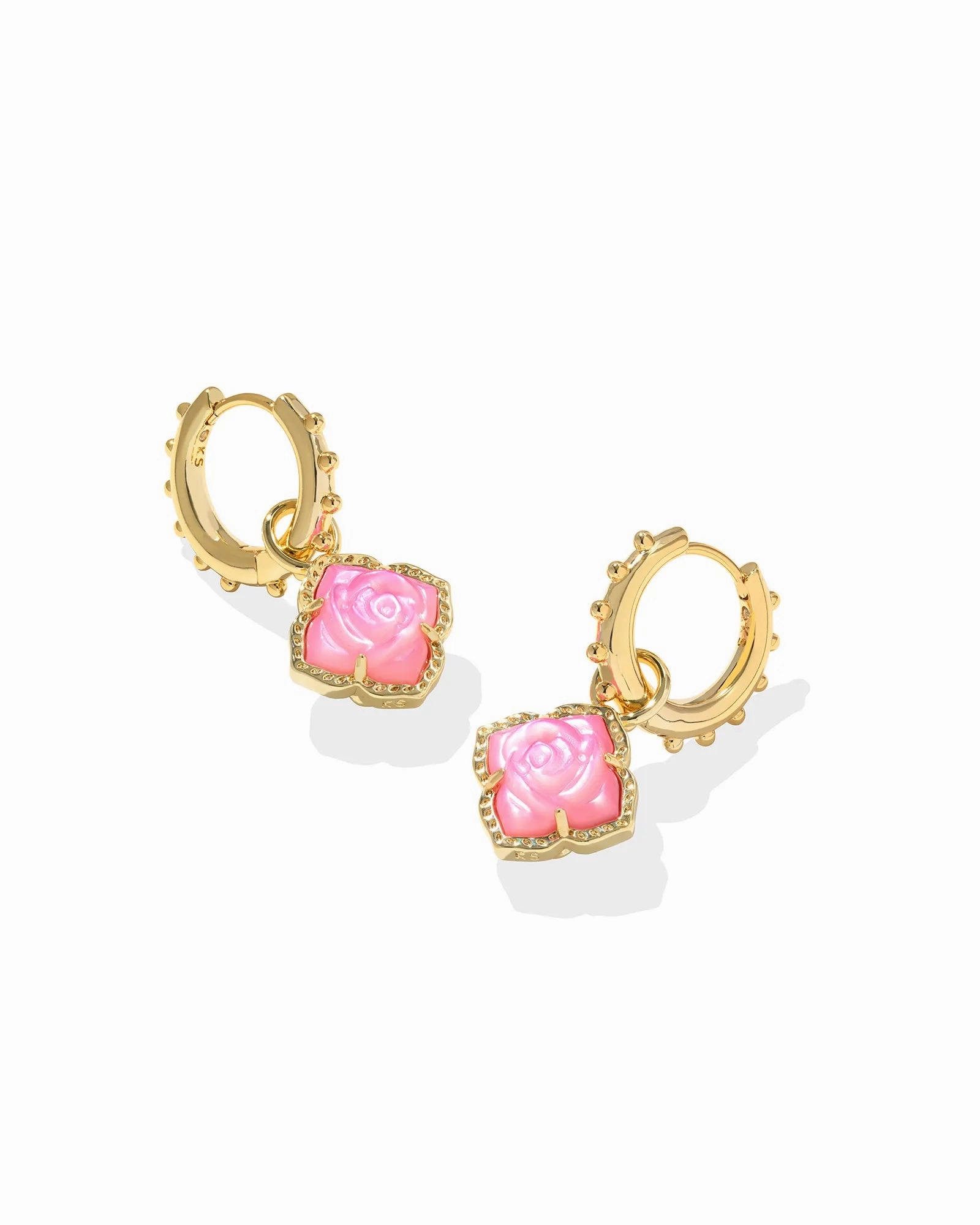 MALLORY BLUSH ROSE GOLD HUGGIE EARRINGS