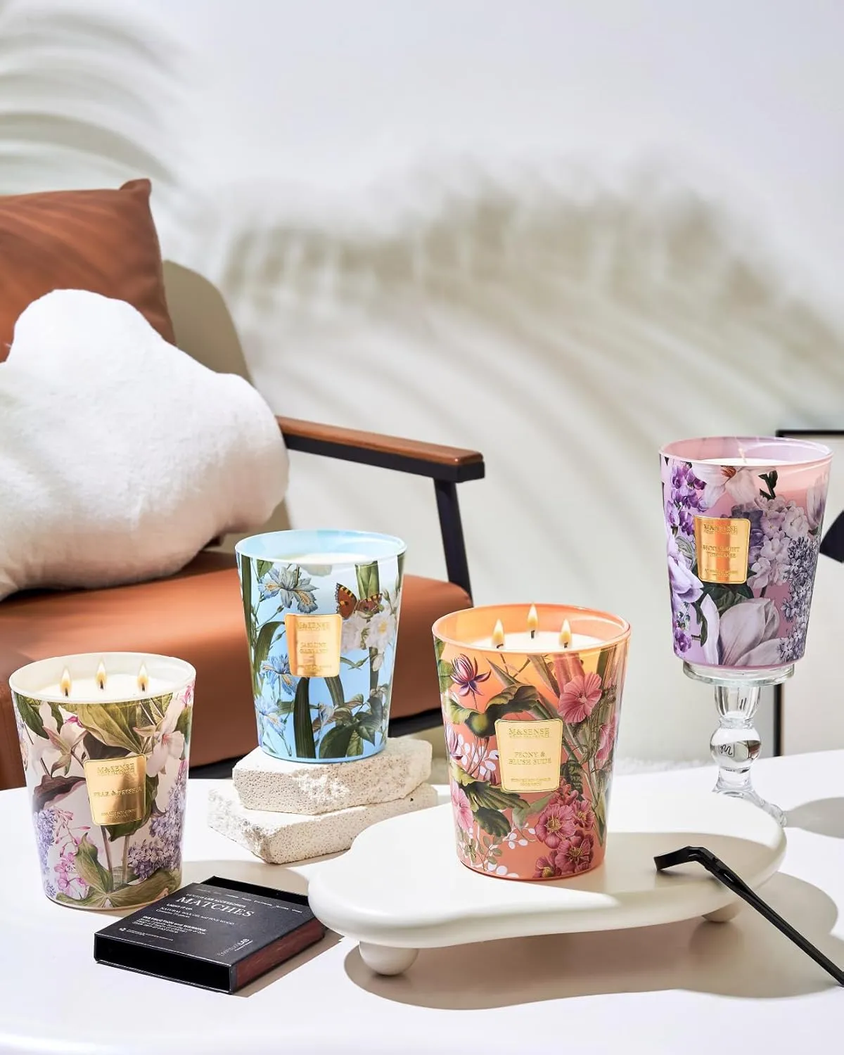 M&SENSE Large Soy Scented Candles Peony & Blush Sude, Non Toxic Natural Spring Candles 35oz 150 Hours Long Lasting Slow Burning, Unique Candle Gifts Cozy Room Decor for Women Men