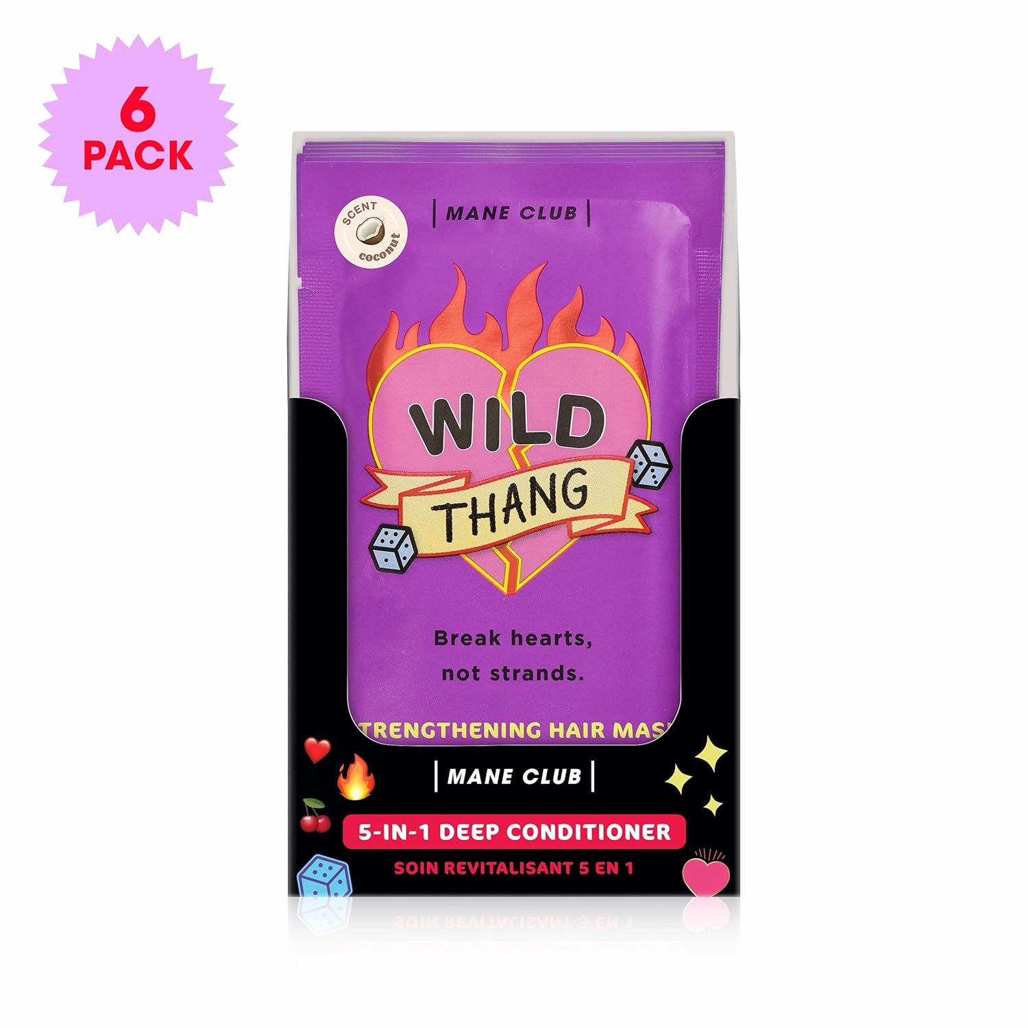 MANE CLUB Wild Thang Deep Conditioner, cruelty free, vegan, no sulfates or parabens — Pack of 6