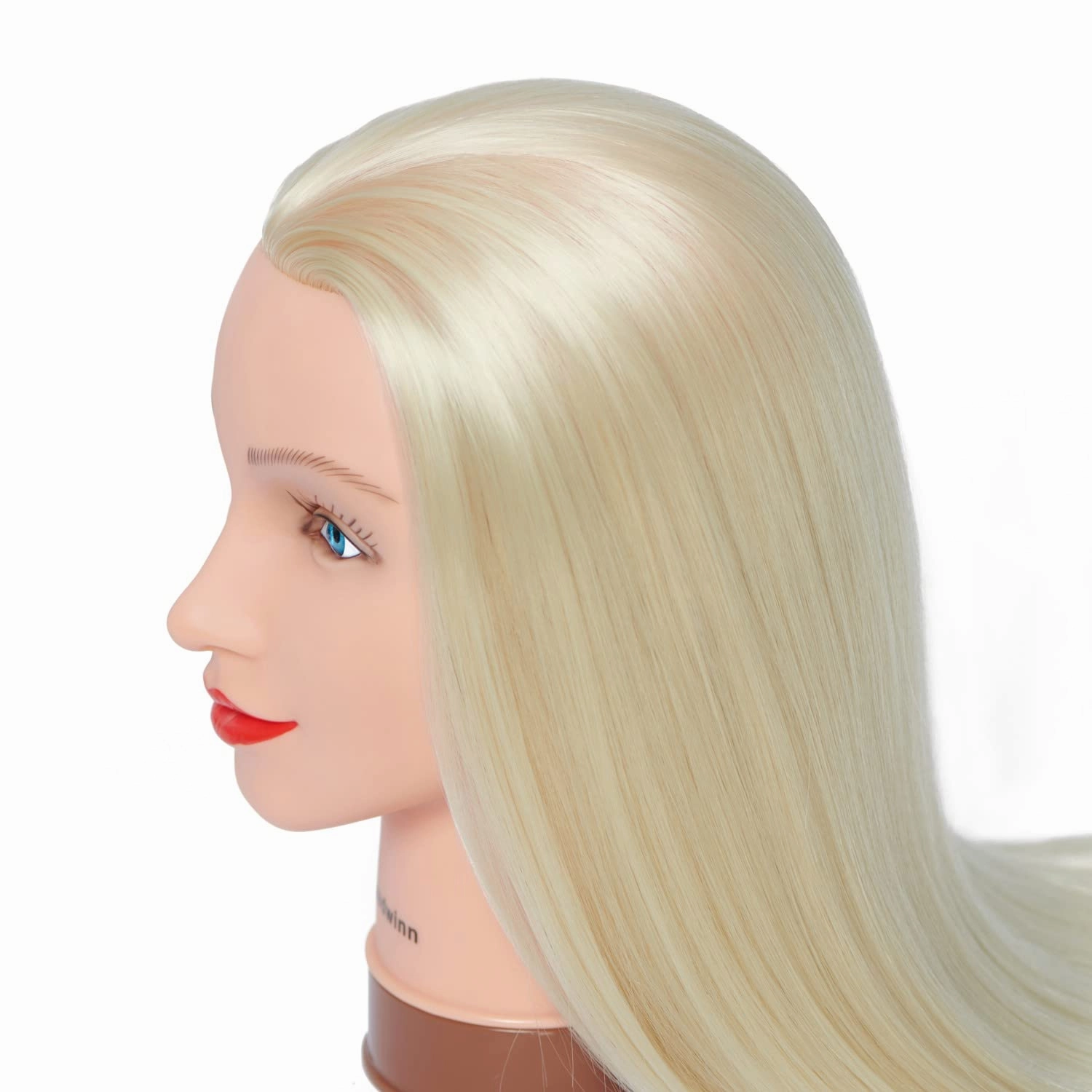 Mannequin Head with Hair 26"-28" Synthetic Fiber Hair Styling Training Head Manikin Cosmetology Doll Head for Wigs Free Clamp Stand (White)
