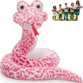 MaoGoLan Pink Snake Stuffed Animal Giant Stuffed Snake, 98 inch Plush Snakes Toy for Girls Christmas Birthday Easter Valentine's Day Gift