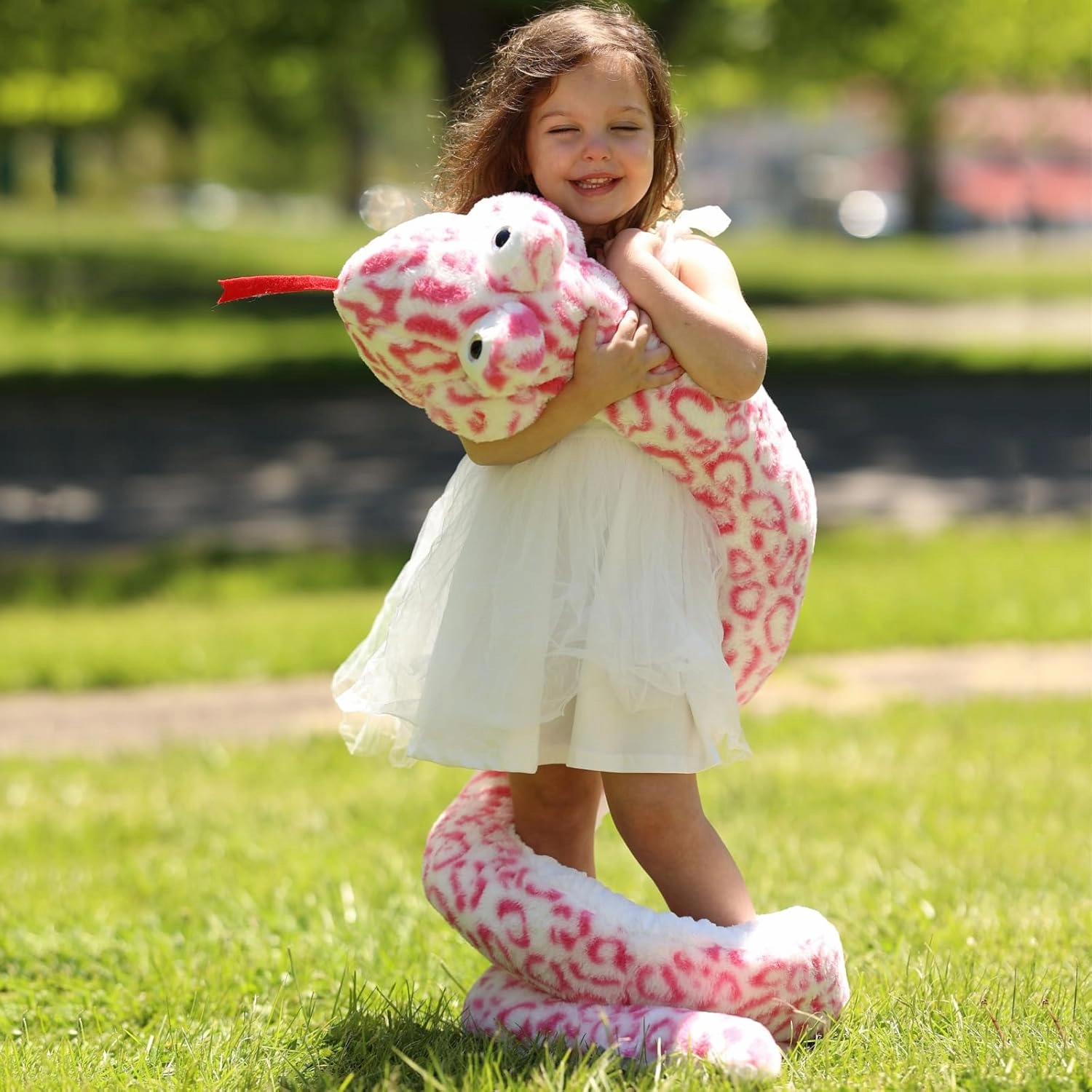 MaoGoLan Pink Snake Stuffed Animal Giant Stuffed Snake, 98 inch Plush Snakes Toy for Girls Christmas Birthday Easter Valentine's Day Gift