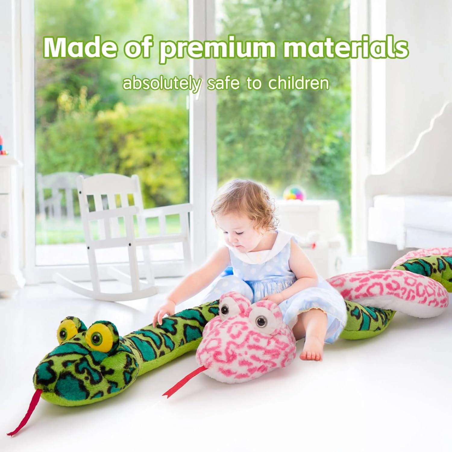 MaoGoLan Pink Snake Stuffed Animal Giant Stuffed Snake, 98 inch Plush Snakes Toy for Girls Christmas Birthday Easter Valentine's Day Gift