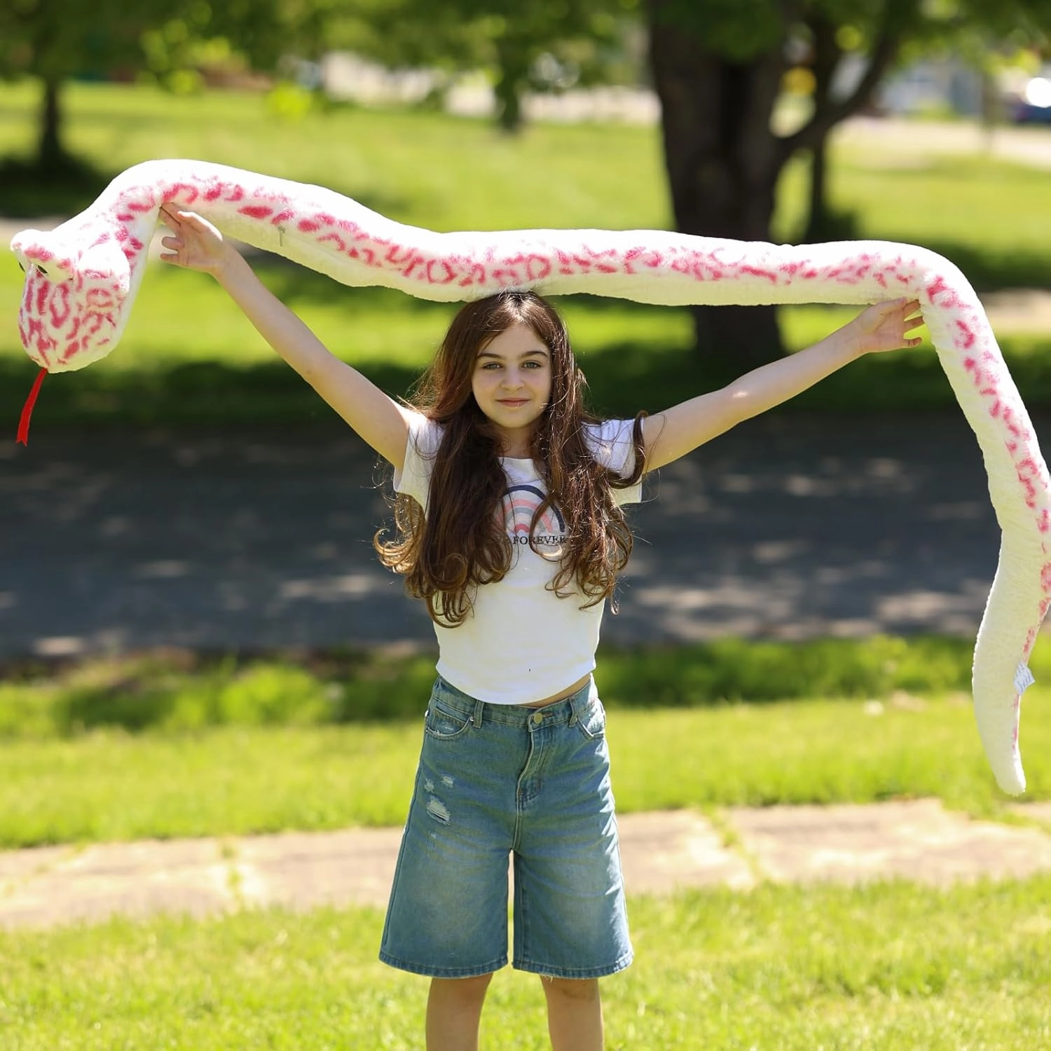 MaoGoLan Pink Snake Stuffed Animal Giant Stuffed Snake, 98 inch Plush Snakes Toy for Girls Christmas Birthday Easter Valentine's Day Gift