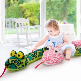 MaoGoLan Snake Stuffed Animals in Bulk, Pink & Green