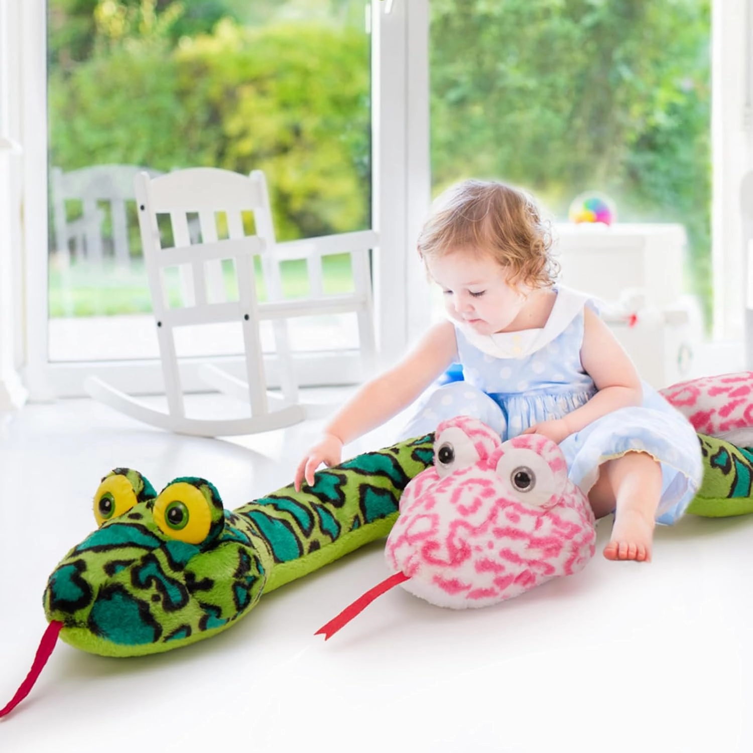 MaoGoLan Snake Stuffed Animals in Bulk, Pink & Green