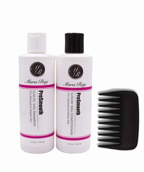 Mara Ray ProSmooth Luxury Hair Care Kits for Human Hair Wigs, Extensions, Toupees with Wide Tooth Comb (3pc ProSmooth Bundle)