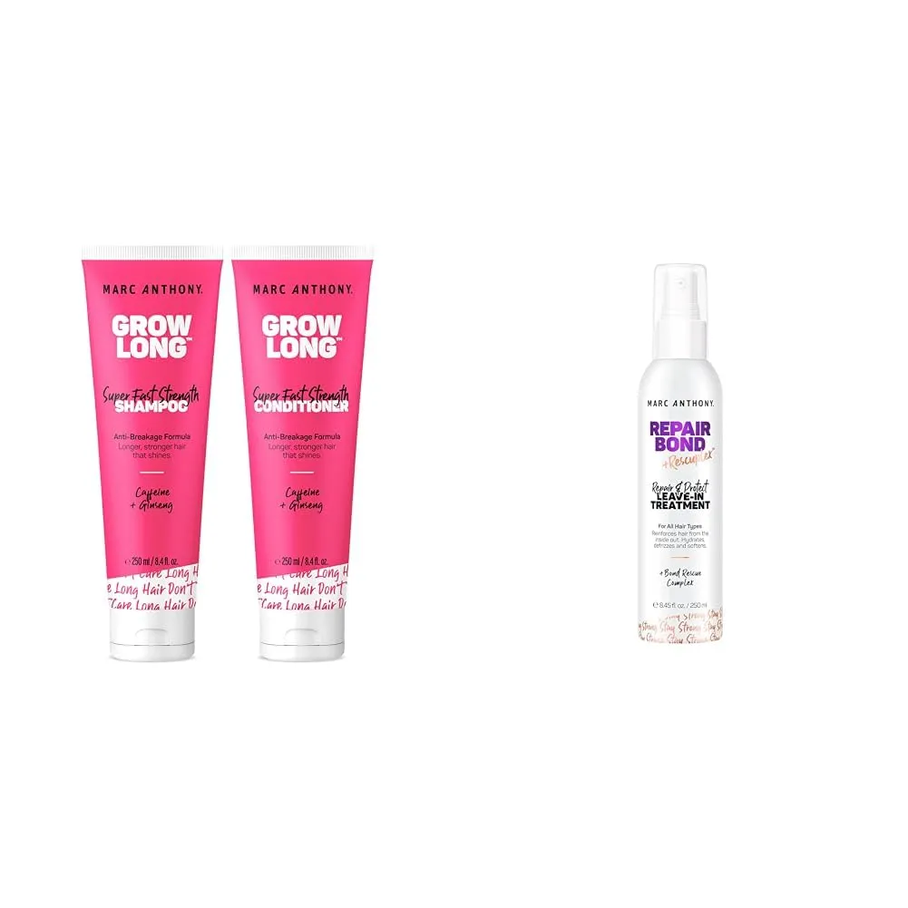 Marc Anthony Shampoo Conditioner Set with Leave-In Conditioner Repair Treatment for Dry Damaged Hair