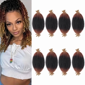 Marley Twist Braiding Hair 12 Inch 8 Packs Pre Separated Soft Springy Afro Twist Wrapping Hair (12 Inch,8Pack,#1B/30/27)