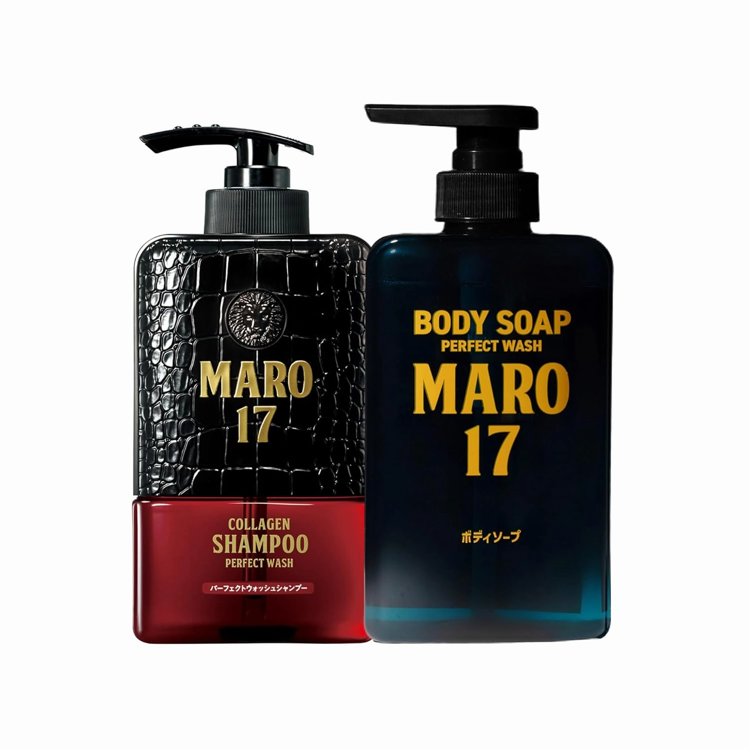 MARO17 Collagen Essentials (Collagen Shampoo Perfect Wash & Body Soap) - Hair Shampoo & Bath Soap Set for Hair Growth, Healthy Scalp & Smoother, Hydrated Skin - Silicone, Alcohol, & Paraben-Free