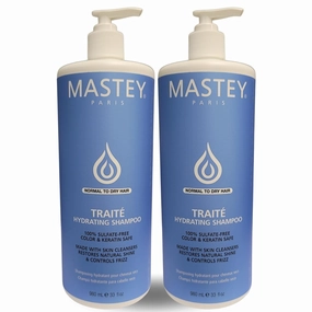 Mastey Paris Professional Cream Hair Care, Sulfate Free, Lipid & Amino Acid Fortified, with UV Blocking Antioxidants - 33 fl oz (Shampoo-2 Count)