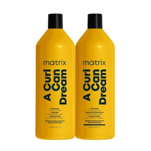 Matrix A Curl Can Dream Deep Cleansing Shampoo and Rich Hair Mask Set | Preserves Curl Pattern, Removes Build Up | For Curly & Coily Hair | Silicone & Paraben Free | With Manuka Honey Extract