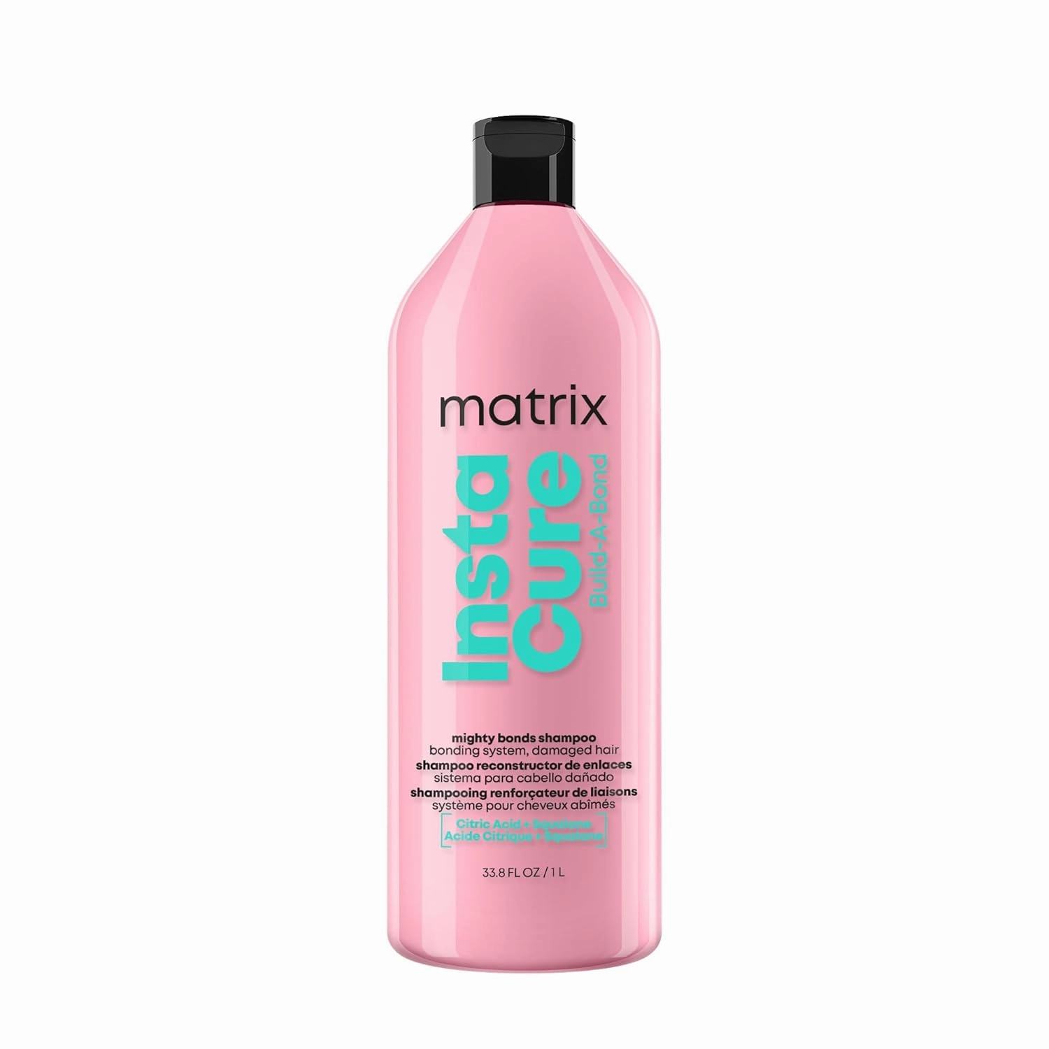 MATRIX Instacure Build-A-Bond Mighty Bonds Shampoo - Repairs Very Damaged Hair, Strengthens & Softens with Citric Acid & Squalane, Vegan, Sulfate-Free, Paraben-Free