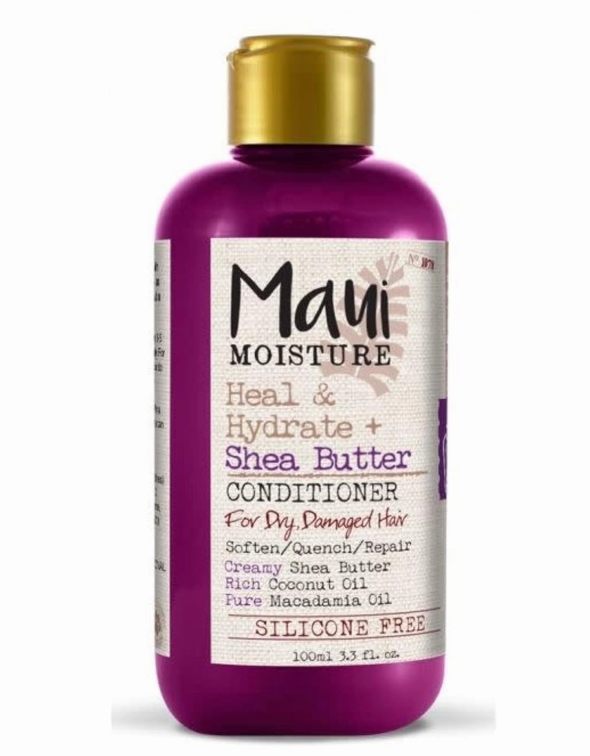 Maui Moisture Heal & Hydrate   Shea Butter Conditioner to Repair & Deeply Moisturize Tight Curly Hair with Coconut & Macademia Oils, Vegan, Silicone-, Paraben- & Sulfate-Free, 3.3 fl oz