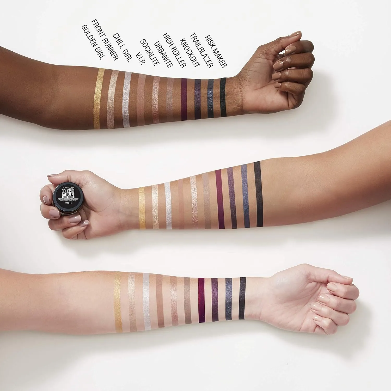 Maybelline New York Color Tattooup to 24Hr Longwear Waterproof Fade Crease Resistant Blendable Cream Eyeshadow Pots Makeup, Urbanite, 0.14 oz