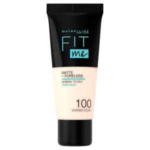 Maybelline New York Fit Me Matte & Poreless Foundation 100 Warm Ivory 30ml