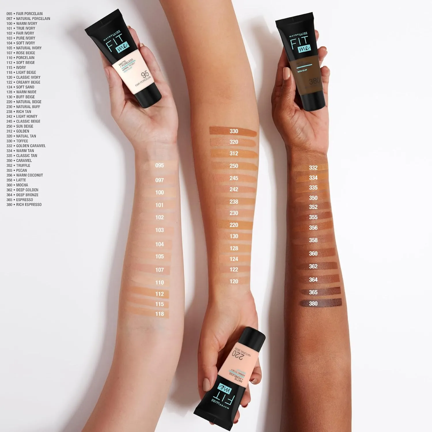 Maybelline New York Fit Me Matte & Poreless Foundation 100 Warm Ivory 30ml