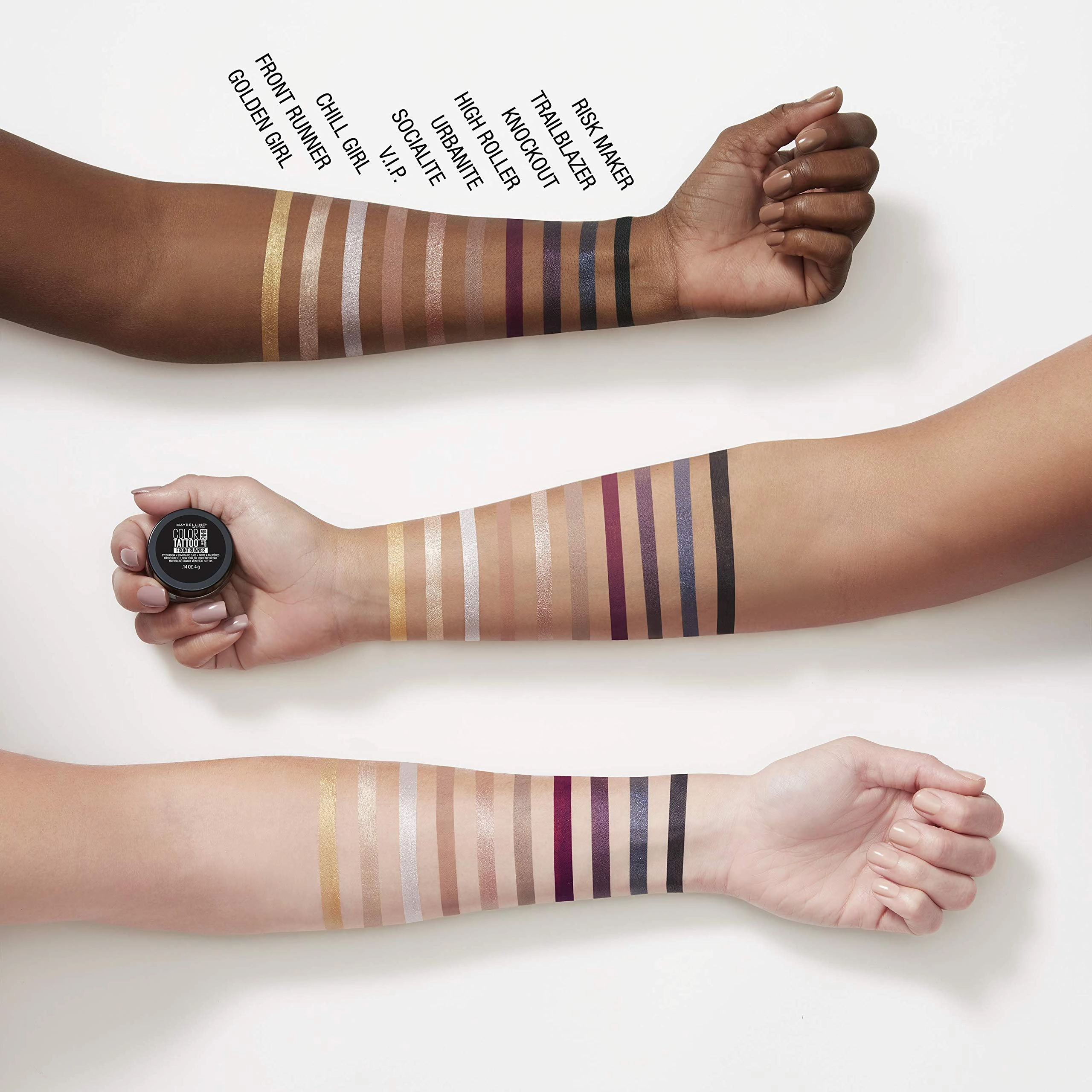 Maybelline New York Color Tattoo 24 Hour Longwear Cream Eyeshadow Makeup, Front Runner, 1 Count