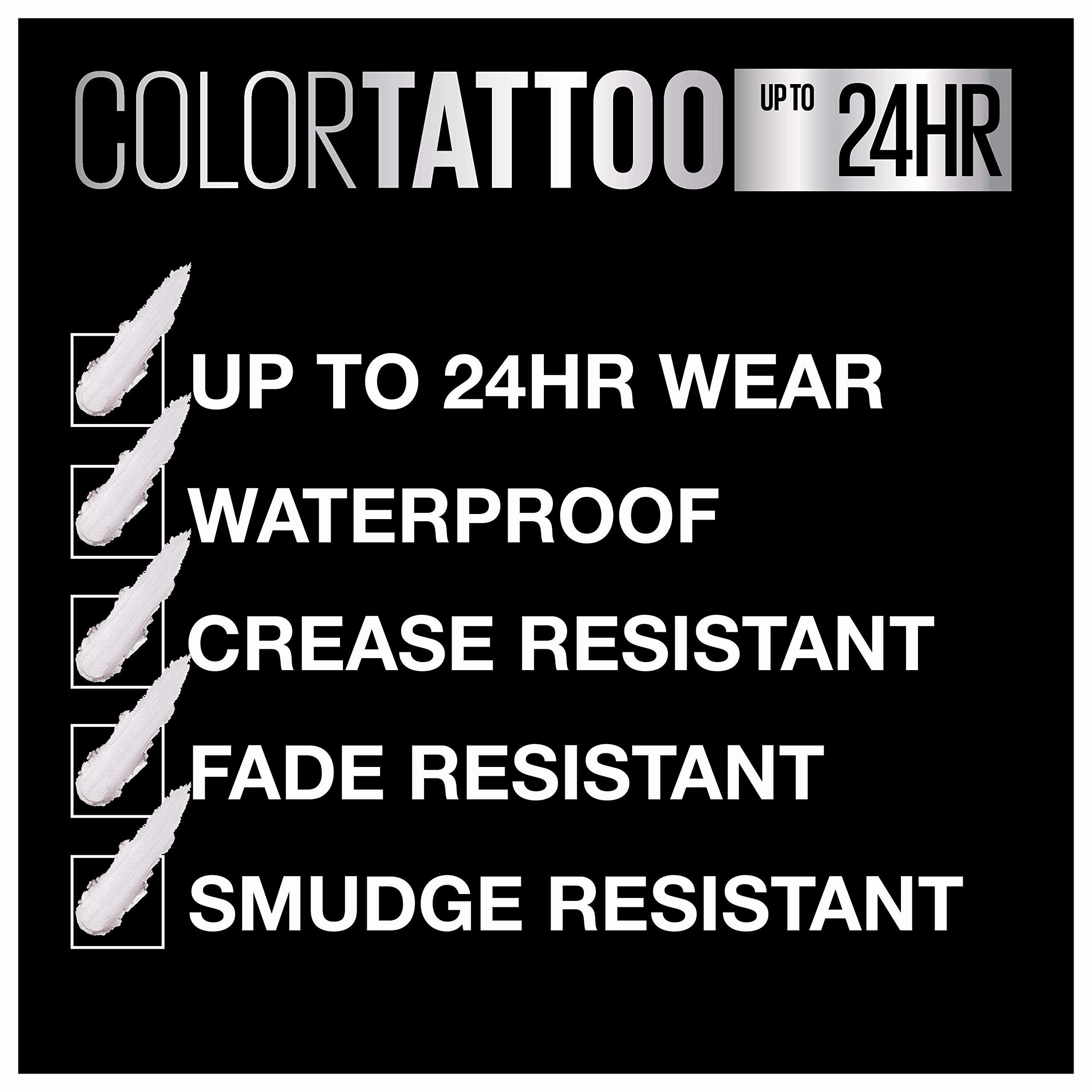 Maybelline New York Color Tattoo 24 Hour Longwear Cream Eyeshadow Makeup, Front Runner, 1 Count