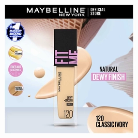 Maybelline New York Fit Me Dewy   Smooth Liquid Foundation Spf 23, 120 Classic Ivory, 30Ml