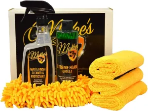 McKee's 37 - Matte Finish Care Kit - Matte Car Wash Soap Kit w/ Auto Wash, Cleaner & Protectant, 3 Microfiber Towels & Wash Mitt