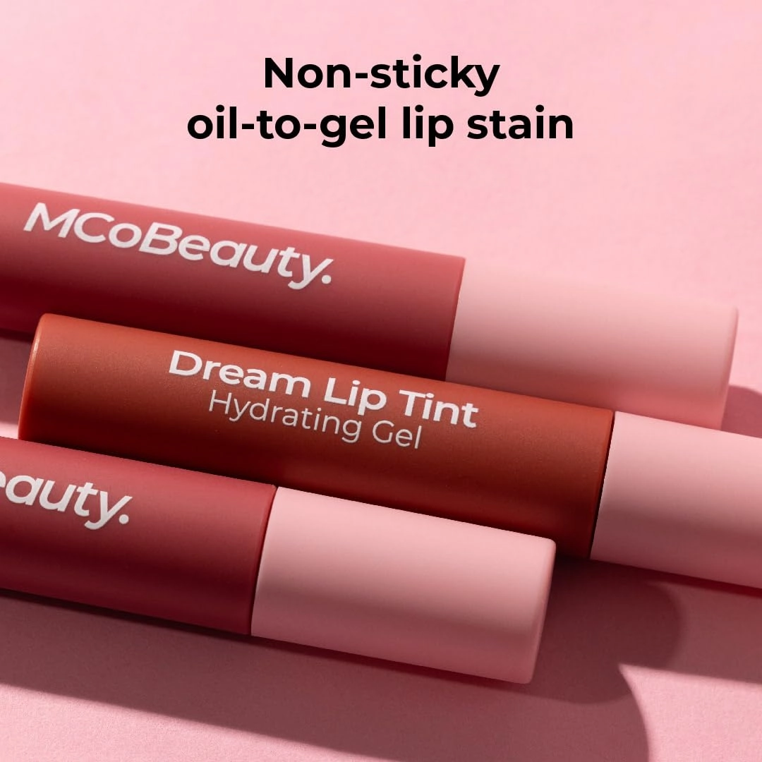 MCoBeauty Dream Lip Tint Hydrating Gel - Nude Peach, Long-Lasting, Semi-Matte, Vegan, Cruelty Free Cosmetics
