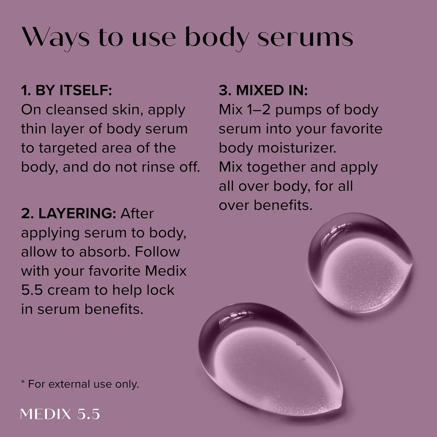 Medix 5.5 Anti Aging Skin Care 3PC Set, Retinol Body Cream   Exfoliating AHA Glycolic Acid Foaming Face & Body Wash   Vitamin F Booster Serum, Wash   Treat   Hydrate Skincare Set