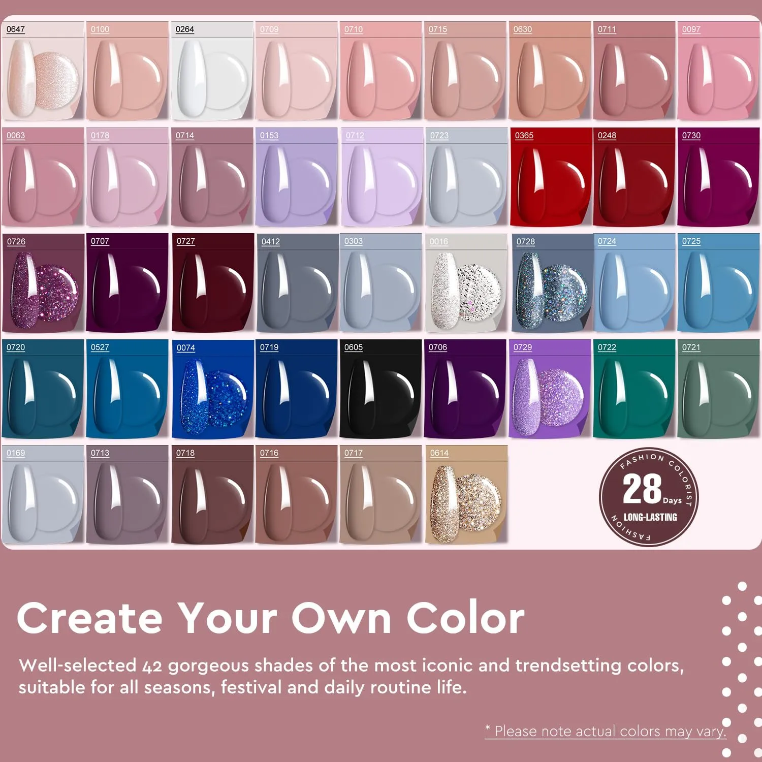MEFA 47 PCS Gel Nail Polish Set, 7ml Gel Polish Collection with Nail Primer Base Coat & Glitter/Glossy/Matte Top Coat Kit, All Season Nude Pink Blue White Starter Kit Manicure Nail Art DIY Salon Gifts