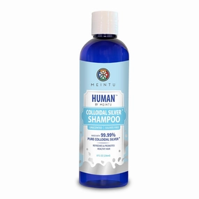 MEINTU Human Colloidal Silver Shampoo- 99.99% Pure Colloidal Silver Hair Shampoo Refreshes & Promotes Healthy Hair- Unscented, Sulfate Free Natural Shampoo for Dry and Flaky Scalp- 8 Oz