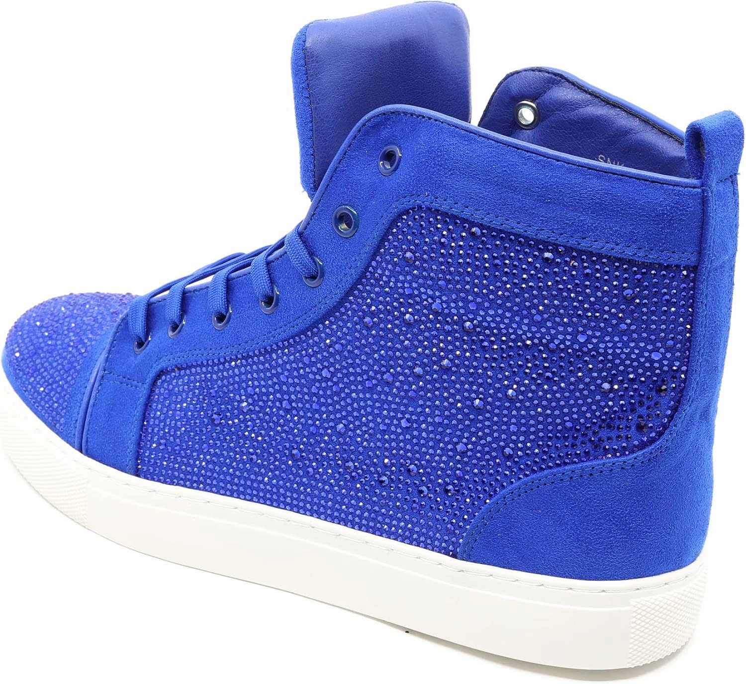 Men's High Top Crystal Shimmer Rhinestone Flat Fashion Casual Sneakers Shoes SNK-07
