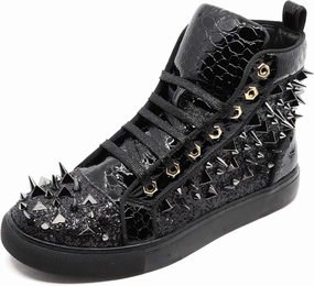 Men's High Top Sparkly Spike Flat Fashion Casual Sneakers Shoes SNK-02