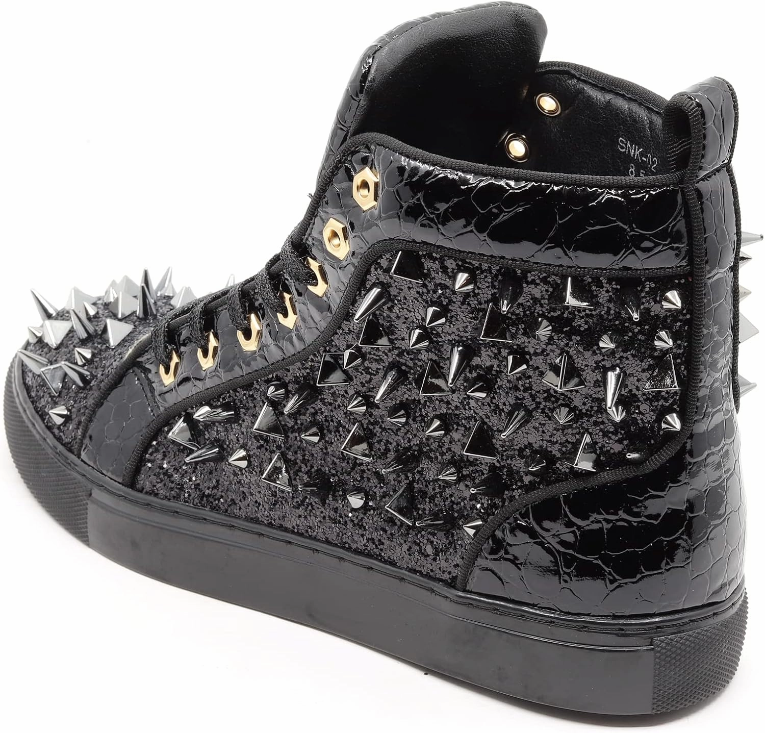 Men's High Top Sparkly Spike Flat Fashion Casual Sneakers Shoes SNK-02