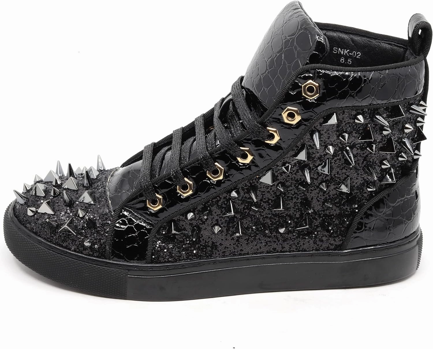 Men's High Top Sparkly Spike Flat Fashion Casual Sneakers Shoes SNK-02