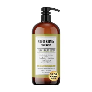 Men's 3-in-1 Wash, Moisturizing Shampoo, Conditioner, and Body Wash for Men, Suitable for All Skin and Hair Types, 32oz - Abbot Kinney Apothecary (Energizing Citrus)