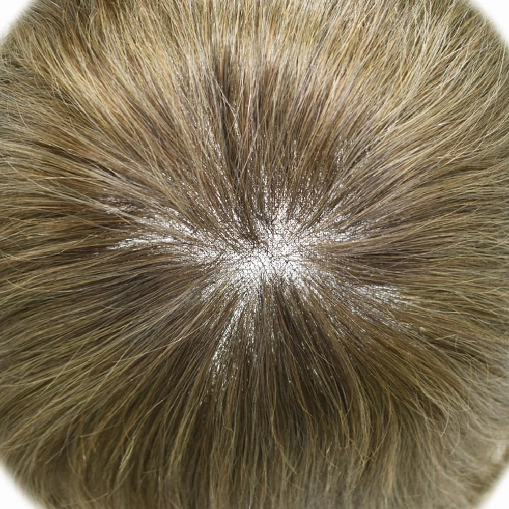 Mens Hair System Fine Welded Lace Mens Toupee Hair System For Men European Human Hair Toupee For Men Hair Pieces For Men 8x10 100% light to medium density #1830 18# MEDIUM BLONDE 30%GREY