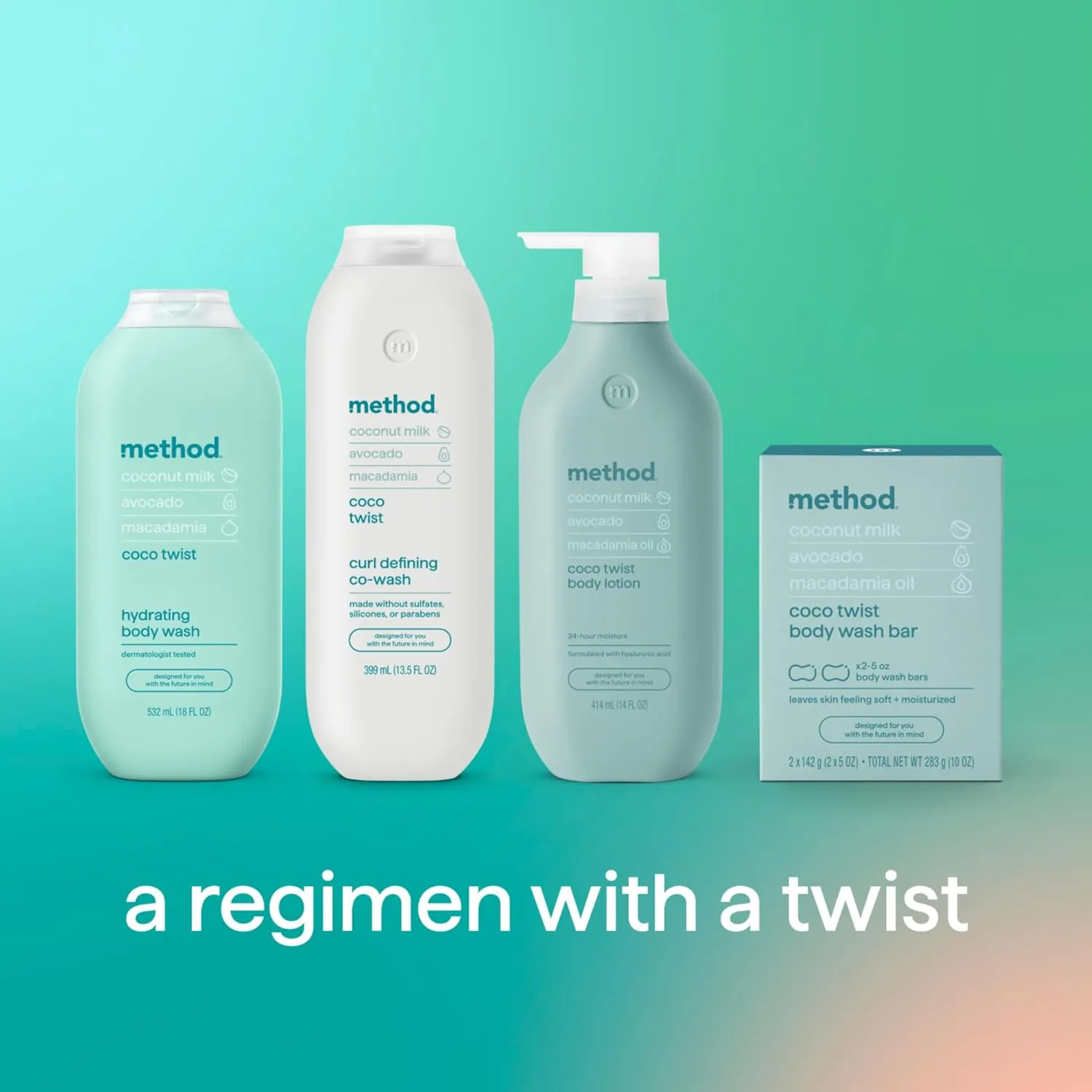 Method Curl Defining Co-Wash, Coco Twist, Coconut Milk   Avocado   Macadamia notes, 13.5oz