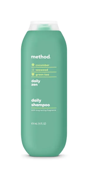 Method Everyday Shampoo, Daily Zen with Cucumber, Green Tea, and Seaweed Scent Notes, Paraben and Sulfate Free, 14 oz (Pack of 1)