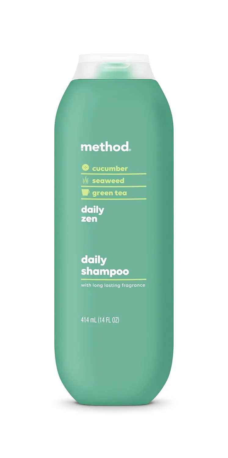 Method Everyday Shampoo, Daily Zen with Cucumber, Green Tea, and Seaweed Scent Notes, Paraben and Sulfate Free, 14 oz (Pack of 1)