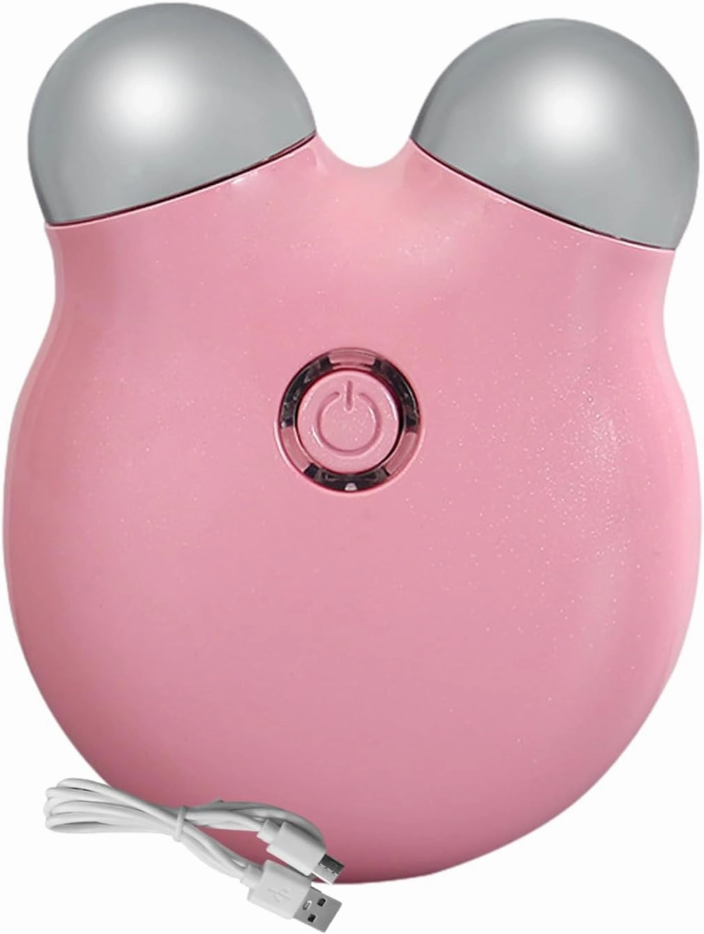 Microcurrent Facial Device, 3 Gears Facial Massager Roller Skin Firming Device, Electric Face Massager, for Face Lift, Wrinkle Removal, Anti Aging, Skin Rejuvenation, Glossy (Pink)
